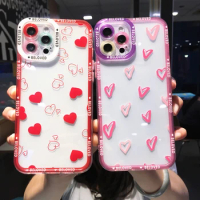 For OnePlus Nord N20 5G Case Soft Love Heart Transparent 1+Nord N20 5G Phone Case 1+ N20 N200 Case Bumper Shockproof Back Cover