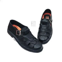 Sepatu Brongsong Pria Pantofel Kulit Asli 38 Sen-sen Hitam