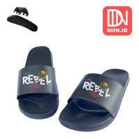 Sandal Slip On REBEL Terbaru Sendal Cowok Cewek Kece Sandal Kekinian Karet Shoes