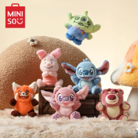 MINISO Blind Box Disney Plush Season Series Ornaments Lotso Alien Stitch Piglet Red Panda Birthday Christmas Gift Children's Toy