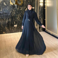 Gamis plisket Import free belt edisi raya by shellasaukia