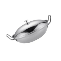 Pan Pot Wok Shabu Cooking Steel Stainless Fry Frying With Stir Japanese Soup Skillet Cooktop Chinese Stewpot Lid Nonstick Saute