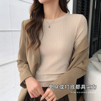 Áo sơ mi cơ sở dệt kim cổ tròn, len Lyocell Merino cao cấp, dành cho phụ nữ, áo thun mỏng có gân, th