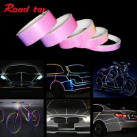 Roadstar Rainbow Colorful PET Reflective Car Sticker Warning Tape for Bike Motorcycle Car Decals Decoration Multiple Size