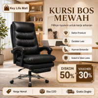 Kursi Bos Mewah Kulit PU Premium Sandaran Tinggi Dudukan Tebal Empuk KEY-Kursi Kantor Direktur Ergon