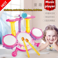 Drum Set Toddlers Musical Baby Educational Instruments for Toddlers Girl Microphone Learning Activities festival Kids gifts Toys