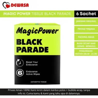 Magic Power Tissue Black Parade - Antiseptic Tisu 1 Box (6 Sachet)