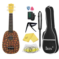 21 Inch Ukulele Hawaiian Guitar Pineapple Mini Guitarra Ukulele 4 Strings Ukulele with Tuner Strap Capo Guitar Accessories