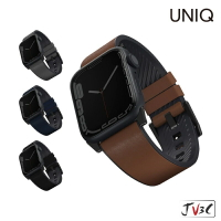 UNIQ Straden 防潑水皮革矽膠錶帶 適用 Apple watch 皮革 錶帶 7 SE 6 5 4 45 44