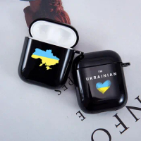 Ukraine Flag Map Pattern Earphone Case for Airpod Pro 3rd Black Silicone Covers for Airpod 3 2 1 Protective Accessorie Shell Bag