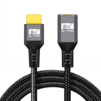 Cablecc HDTV 2.1 Cord with Audio 3D UHD 8K Extension Cable Male to Female 8K 60hz 4K 120hz for Monitor Computer