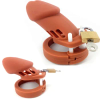 Brown CB6000 CB6000S Silicone Male Chastity Device Penis Ring Chastity Cage Cockring Sex Toys for Men Sex Products G7-2-10