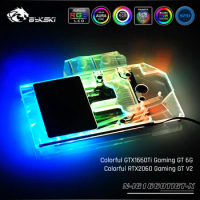 Bykski N-IG1660TIGT-X, Full Cover Graphics Card Water Cooling Block, For Colorful GTX1660Ti Gaming GT 6G/RTX2060 Gaming GT V2