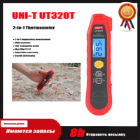 UNI-T UT320T 2-in-1 Thermometer Industry Infrared and Probe Measurement High Accuracy Industrial Thermometers Backlit LCD.
