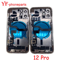 TOP AAAA Quality 10Pcs For Iphone 12 Pro Battery Back Cover Middle Frame SIM Tray Side Key Housing Case Flex Cable Repair Parts