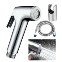 1set Bidet Spray Shower Head Hose Diverter Sprayer Kit Douche Toilet 130*75mm Bathroom Fixture Home Improvement Accessories