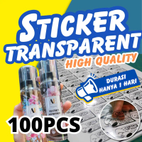 100pcs Sticker label Transparent.Sticker produk Transparent.Sticker label produk Transparent.Sticker