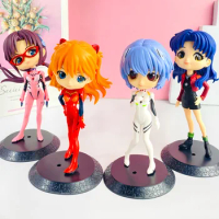 1Pcs Random Style 14CM New Anime NEON GENESIS EVANGELION EVA Ayanami Rei Asuka Kawaii Q version Figure PVC Model Toys Doll Gifts