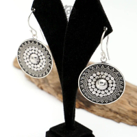 Anting Wanita Perak 925 Vintage Motif Gong Bali