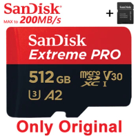 SanDisk Extreme Pro Card 512GB Micro SD Card SDXC UHS-I 128GB 256GB 64GB U3 V30 TF Flash Card Memory Card Adapter for Camera DJI