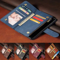 Luxury Leather Wallet For Vivo V21E5G V2055 PD2102 Case Magnetic Zipper Wallet Mobile Retro Wallet Flip Card Stand Mercury Cover
