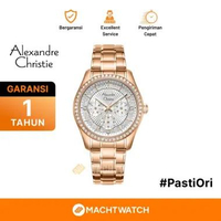 Jam Tangan Wanita Alexandre Christie AC 2645 BF BRGSL-1 Ladies Silver Dial Rose Gold Stainless Steel