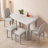 【限時優惠】實木巖板可折疊餐桌家用小戶型餐桌椅組合可伸縮多功能簡易飯桌子