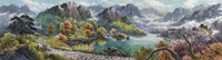 朝鮮畫風景畫山水畫花鳥畫橫幅微噴復制畫宣紙畫客廳辦公室裝飾畫