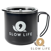 【SLOW LIFE】不鏽鋼咖啡杯 350ml /附蓋『黑色』 P19710