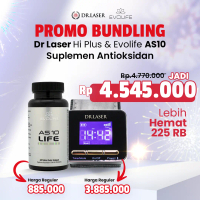 Bundling Dr Laser Hi Plus + Evolife AS10 60 Tab - Alat Terapi Kesehatan & Suplemen Multivitamin Asta