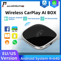AMPrime Android 13 Carplay Ai Box Wireless Carplay Android Auto CarPlay 4GB+64GB For Car With OEM CarPlay