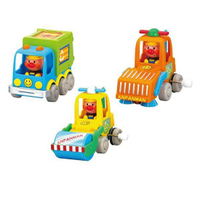 小禮堂 麵包超人 發條車玩具 工程車 玩具車《三款隨機出貨》