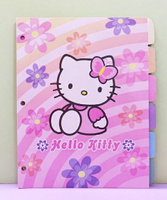 【震撼精品百貨】Hello Kitty 凱蒂貓 三麗鷗 KITTY 日本3孔資料夾隔層-粉#63031 震撼日式精品百貨