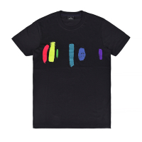 PAUL SMITH 縮寫字母LOGO筆刷條紋塗鴉設計純棉短袖T恤(男款/黑)