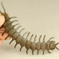 Chinese Old Copper Hand Carving Centipede Statue Table Home Decoration Gift Collection Ornaments Statues for Decoration