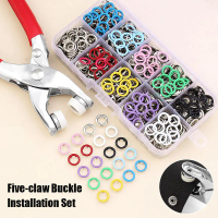 Five-claw Buckle Installation Set Metal Snap Button Set Hand Press Pliers Buckle Tool Seam-Free Chil