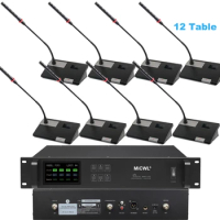 MiWL Top Quality 12 Desk Wireless Conference Microphone System 12 Table Gooseneck Meeting Room Mics Free Warranty