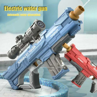 Water Gun Electric Toy Guns Automatic Suction Gun Electric Continuous Hair Children's Summer Water Playing Toys