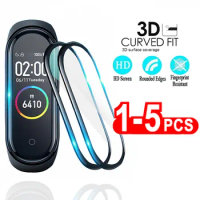 1-5PCS Screen Protective Film for Mi Band 4 5 6 Xiaomi 3D Hot Bending PET Soft HD Film Protective Cover Smartwatch Accessories