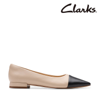 【Clarks】女鞋 Sensa15 Joy 鞋面拼接設計低跟尖頭鞋 平底鞋(CLF82565D)