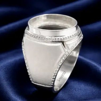 Cincin Pria Ikat Batu Akik SAN950 EB16 - Perak 950 Custom Handmade | Ring Kosongan Koleksi Premium m