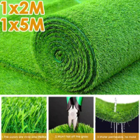 Outdoor Artificial Turf Grass Lawn Garden Yard Indoor Balcony Decorations Fake Grass Carpet 1X2M 1X5M Green Mat Synthetic Grass