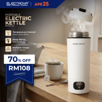 Cerek Elektrik Pintar Mudah Alih Electrova GO l 6 Menu Prasetel l 12 Jam Kekal Panas l Perlindungan 