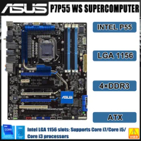 LGA 1156 ASUS P7P55 WS SUPERCOMPUTER Motherboard Intel P55 DDR3 16GB RAM 6×SATA II USB2.0 ATX support Core I7 I5 I3 cpu cpu