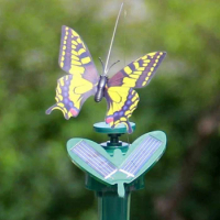 1PC Garden Decoration Solar Powered Dancing Fluttering Butterflies Flying Humming Bird Garden Outdoor Home Decoration Farmland
