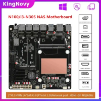 6-Bay NAS Motherboard N100 i3-N305 12th Gen Intel 4x i226-V 2.5G Mini ITX Router Mainboard 2*NVMe 6*SATA3.0 DDR5 PCIex1 Type-C
