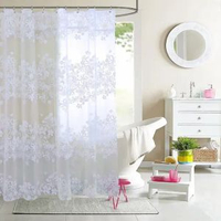A50- 浴簾 防水印花浴簾 擋光簾 乾濕分離簾 半透浴簾 浴室掛簾 (180*200cm)