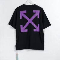 Kaos OFF WHITE CARAVAGGIO OPERA PURPLE ARROW BLACK TSHIRT 100% ORIGINAL M