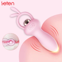Leten Anal Vibrator for Gay 7 Frequency Plug Prostate Massager Silicone Butt Plug Beads Stimulator Sex Toys Products For Couples