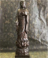 越南天然沉香木雕擺件工藝品 釋迦牟尼佛像 阿彌陀佛風水擺件1入
